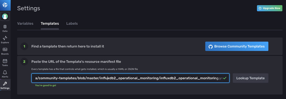 install operational monitoring template