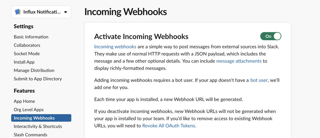 incoming webhook